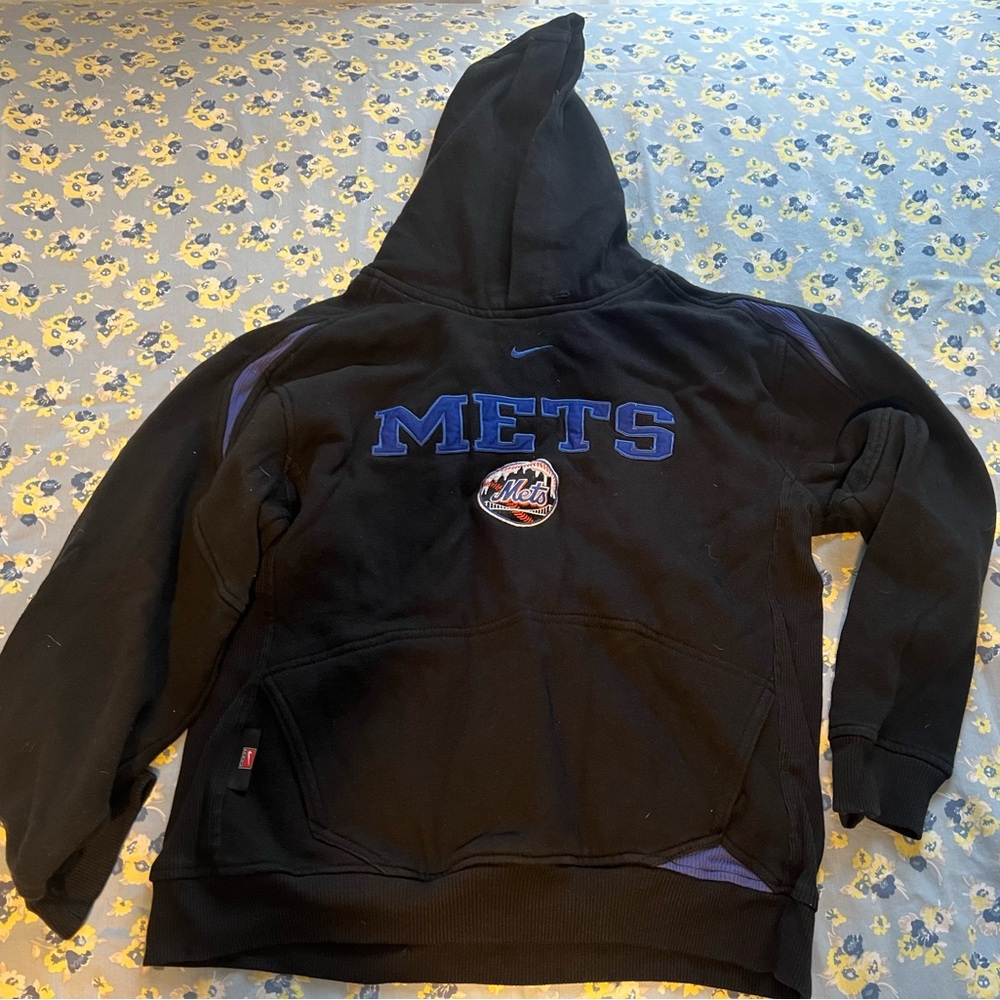 MLB Baseball Nike Kids Boys Black Mets Black Hoodie
